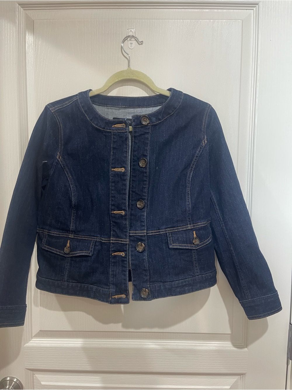 Talbots Women Dark Blue Lady Denim Jean Jacket